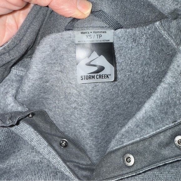 Storm Creek Overachiever Pullover “Vail” Logo Gray Sweater Fleece Men’s X-small - Picture 6 of 13